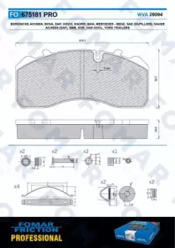 FOMAR FRICTION fo675181 -  Комплект тормозных колодок, дисковый тормоз